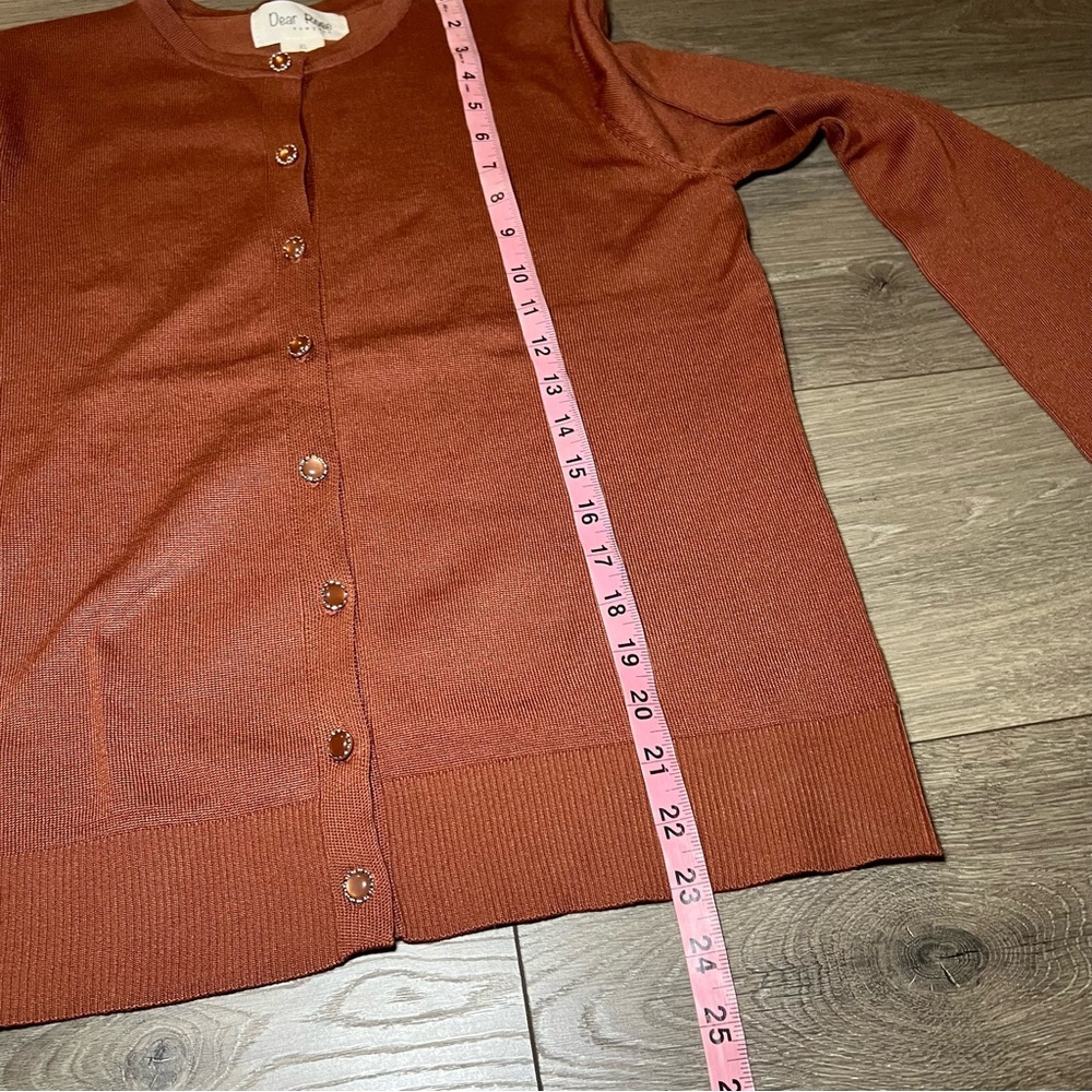 Brown Cardigan Sweater Women’s Size XLarge By Dear Rose With Imperfections Read - Picture 7 of 11